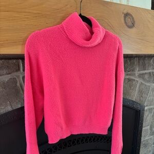 Hot Pink Fleecy Turtleneck